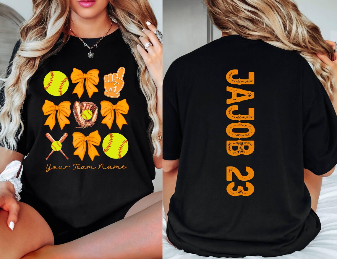 Orange/Black Softball Custom