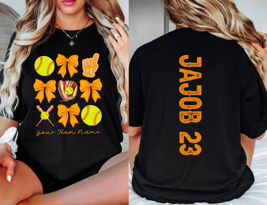 Orange/Black Softball Custom